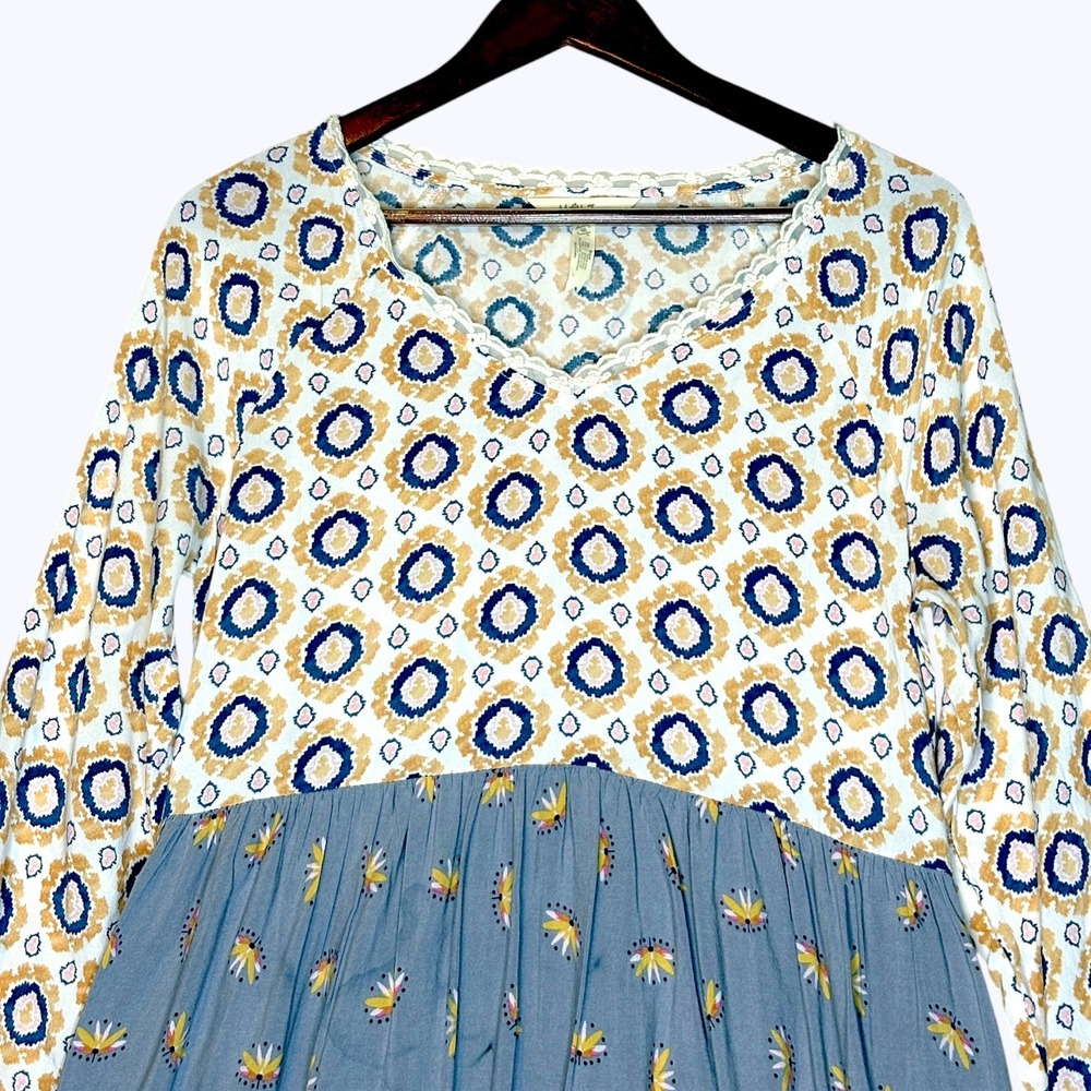 Matilda‎ Jane Womens Tiered Dress Size M Patchwork Boho Easter Babydoll Prairie - Picture 2 of 7